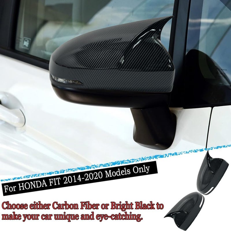 MUXEE Side Rear View Mirror Cover for Honda Fit 2014 2015 2016 2017 2018 2019 2020 Carbon Fiber Turn Signal Housing Cover Accessories(with Turn Signal housing Slot.) - Image 4